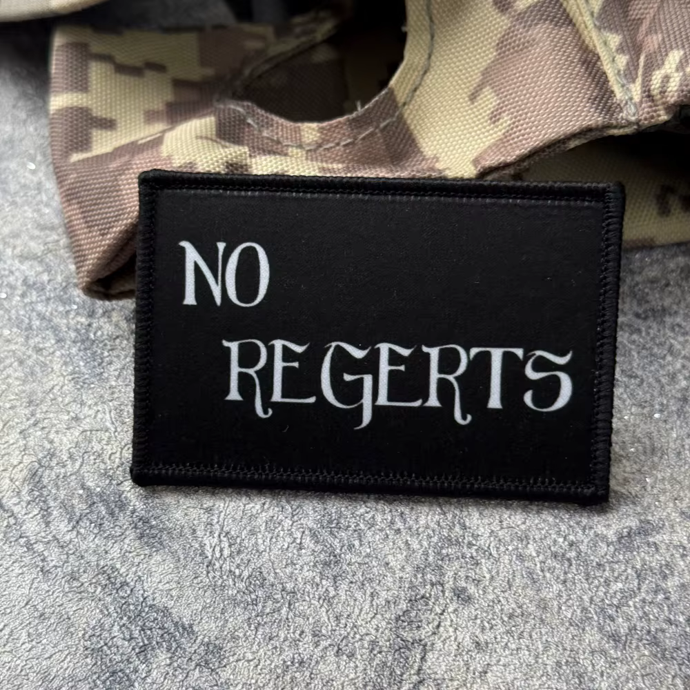 Parche táctico NO REGERTS moral militar con velcro para mochila - imagen 5