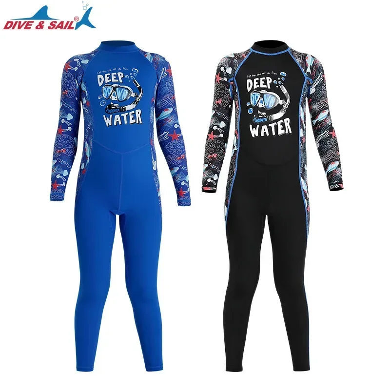 Traje de baño de buceo de cuerpo completo con protección contra sarpullidos de una pieza UPF 50 + traje de baño con protección solar UV para niños pieles de natación - imagen 3