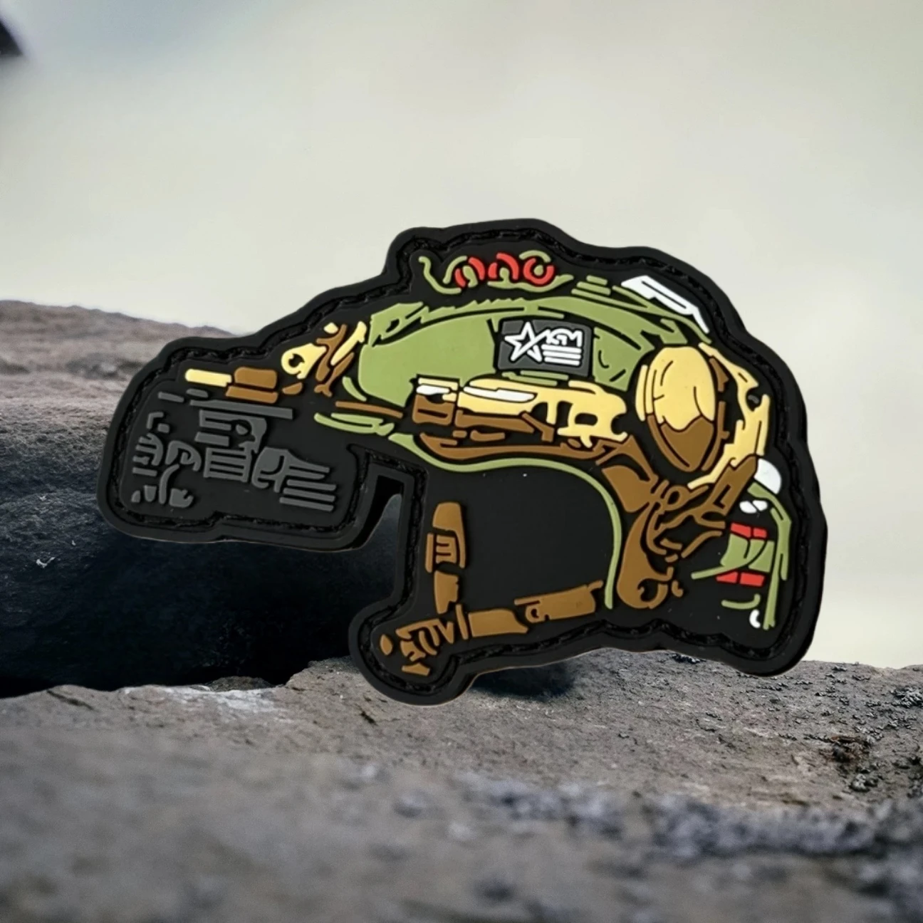 Parche de calavera para casco, gancho y bucle de moral táctico, apliques personalizados, pegatina para mochila del ejército militar, parches de PVC para ropa - imagen 3