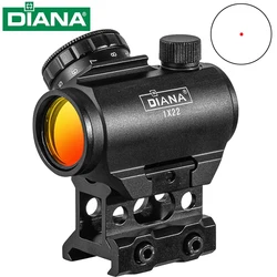 Visor Red Dot DIANA 1x22 4 MOA con montura elevada para airsoft