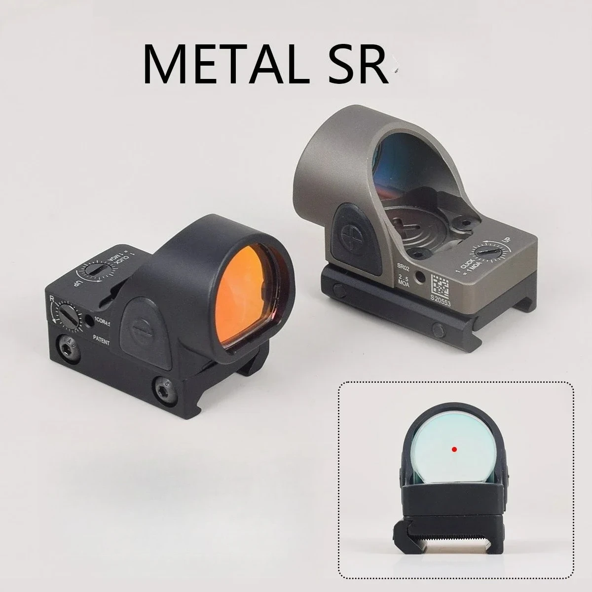 Mira telescópica táctica SR Red Dot, óptica de punto rojo, colimador compatible con riel de 20mm RMT, mira para Rifle, caza, Airsoft con logotipo - imagen 3