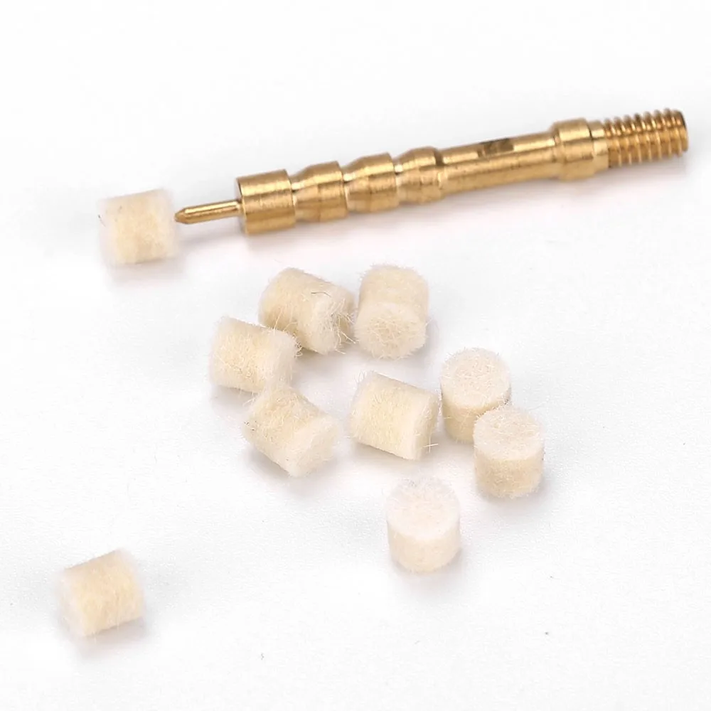 Kits de perdigones de limpieza de armas, almohadillas de mantenimiento de limpieza de barril Universal, herramientas de algodón, 17Cal .22Cal .25Cal, 100 unidades - imagen 4