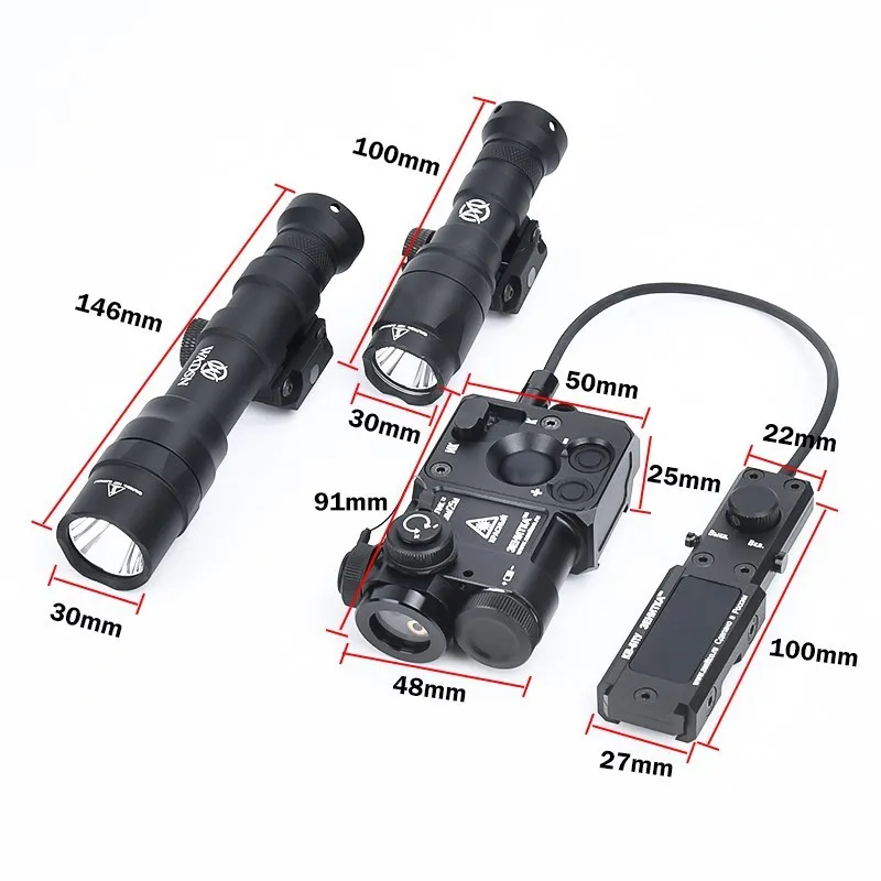 WADSN-Perst-4 de Metal táctico, láser IR con punto rojo, verde y azul, indicador estroboscópico de puntería, M300A, M600DF, traje de linterna de caza - imagen 4
