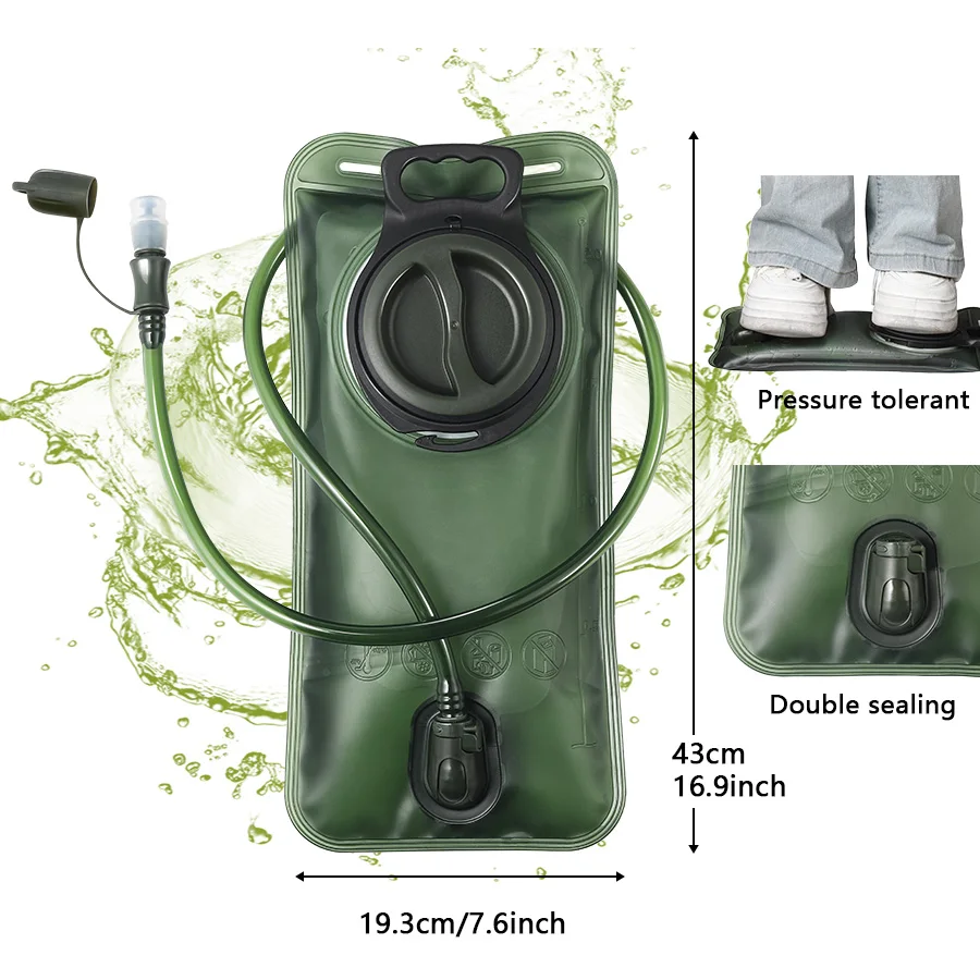 Mochila de senderismo de liberación rápida de 1,5 L-3,0 L, bolsa de agua a prueba de fugas, bolsa de agua sin BPA adecuada para acampar, andar en bicicleta y correr - imagen 2