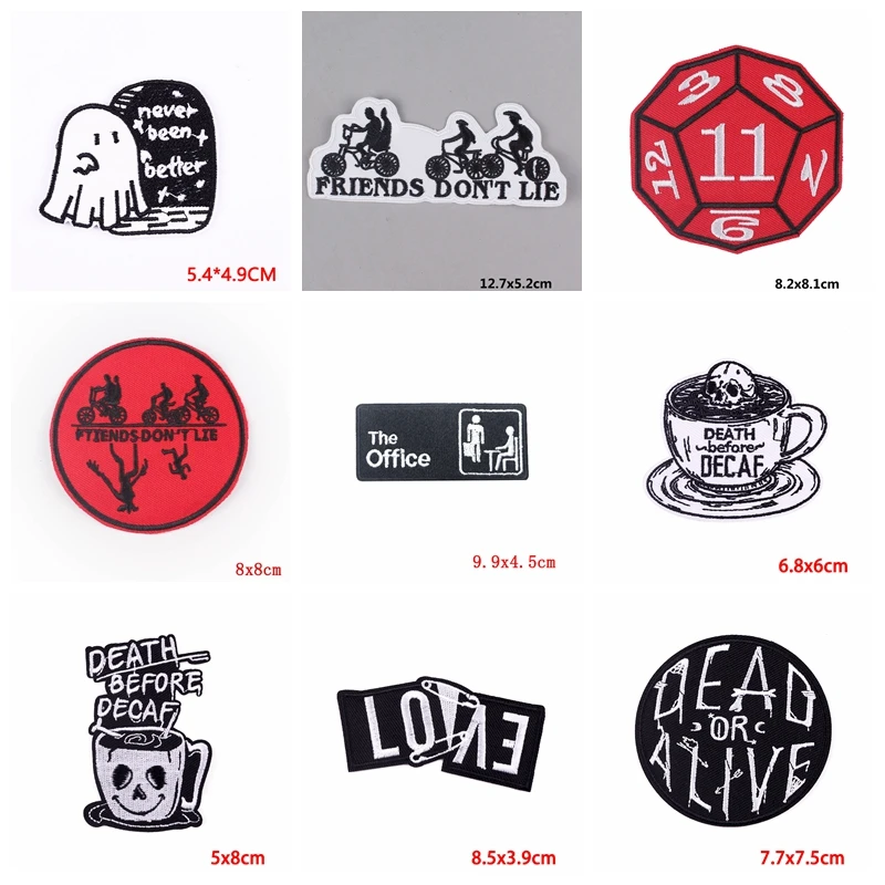 Parche de película de terror Punk, parches bordados termoadhesivos para ropa, pegatinas para coser, 10 unids/lote - imagen 4