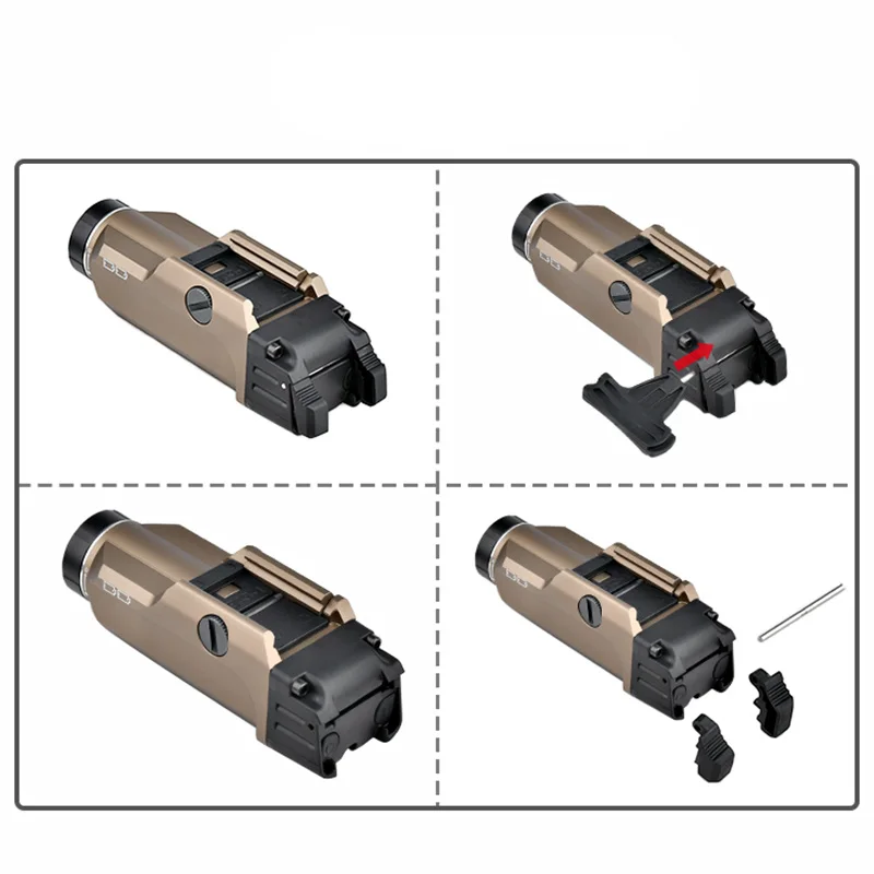 TR-9 Falshlight Scout pistola luz Glock 19 17 pistola Airsoft accesorios arma caza militar TLR9 para riel de 20mm WADSN táctico - imagen 5