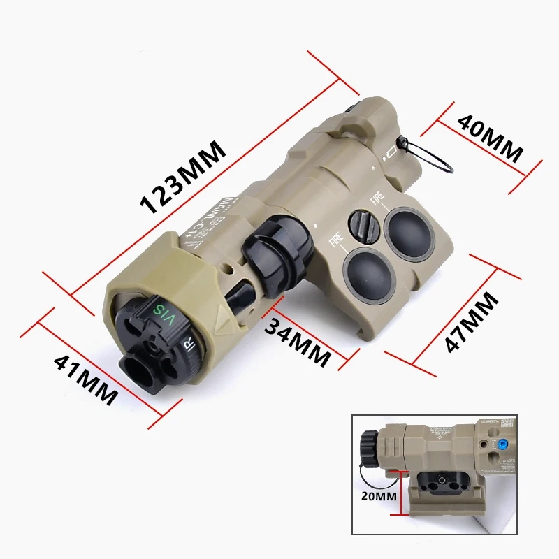 WADSN MAWL-C1 nuevo actualizado táctico Airsoft Nylon plástico CNC LED puntería MAWL punto rojo verde azul armas de caza luces láser IR - imagen 5