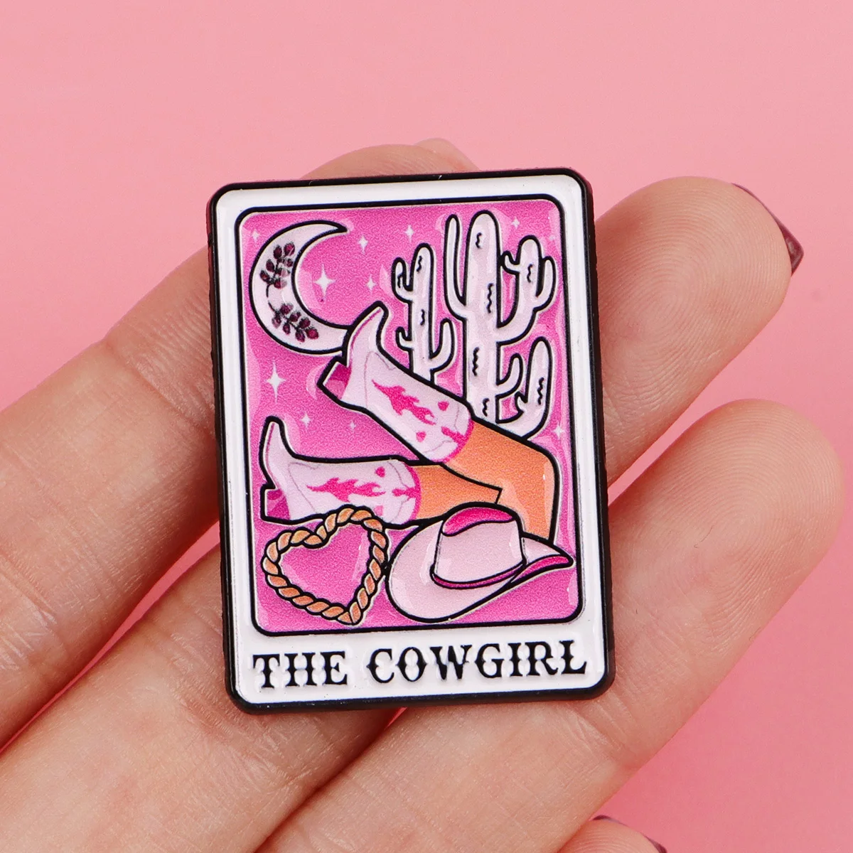 COWGIRL-Pin esmaltado para solapa, broches de Tarot para mujer, decoración de ropa, alfileres de Metal, insignia para bolsos, sombreros, accesorios - imagen 4