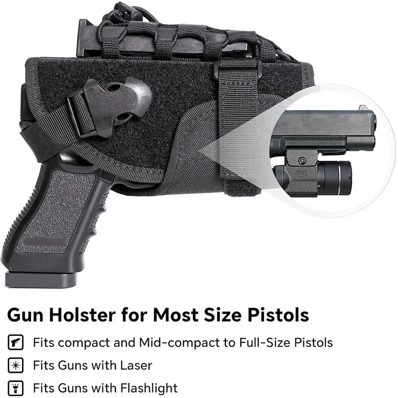 Funda para pistola Molle, cinturón Modular, bolsa Molle para pistola con soporte Mag para mano derecha M9 1911 Glock 17, accesorio para bolsa táctica - imagen 5