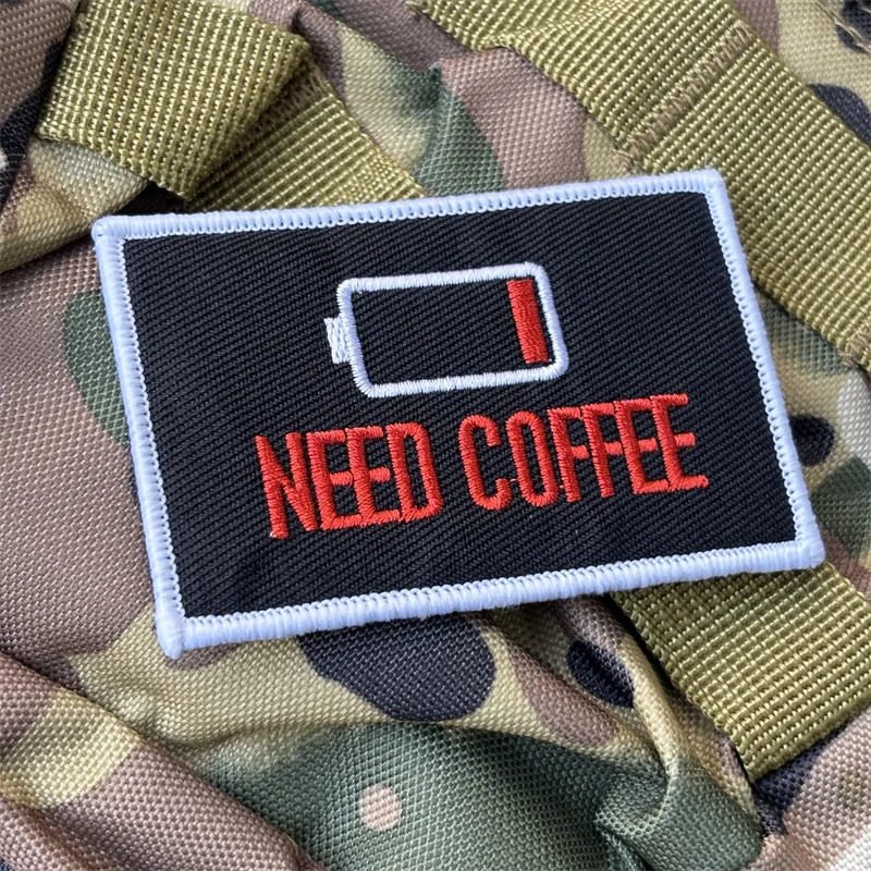 Parche bordado táctico "NED COFFEE", insignia de moral para ropa, parches militares con gancho, pegatina para mochila, brazalete - imagen 5