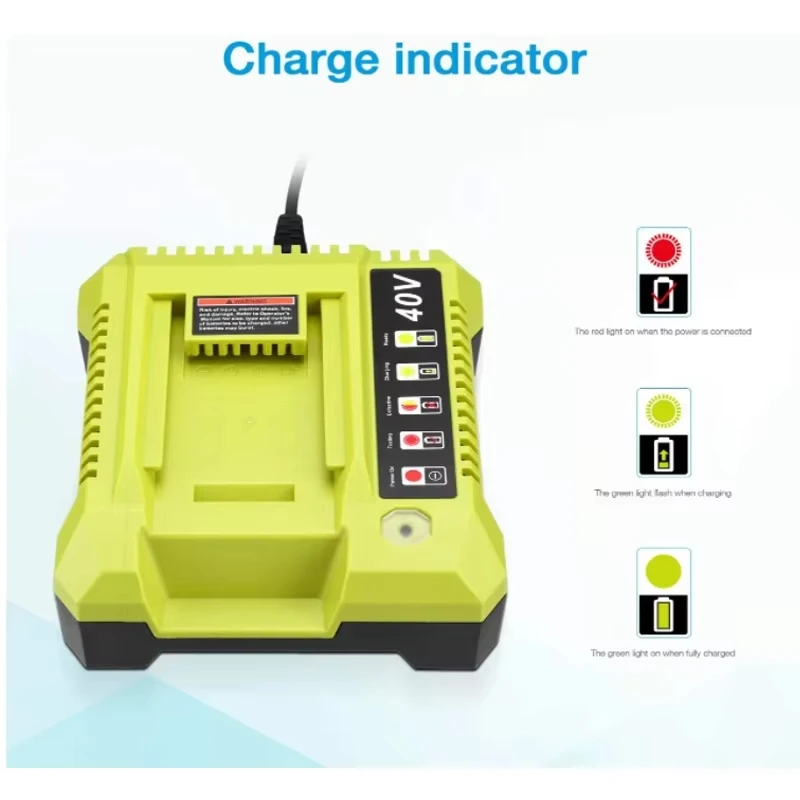 Cargador 40V Adecuado para Herramientas Eléctricas Ryobi 40V Níquel-Cromo Níquel-Metal Hidruro Batería de Litio - imagen 4