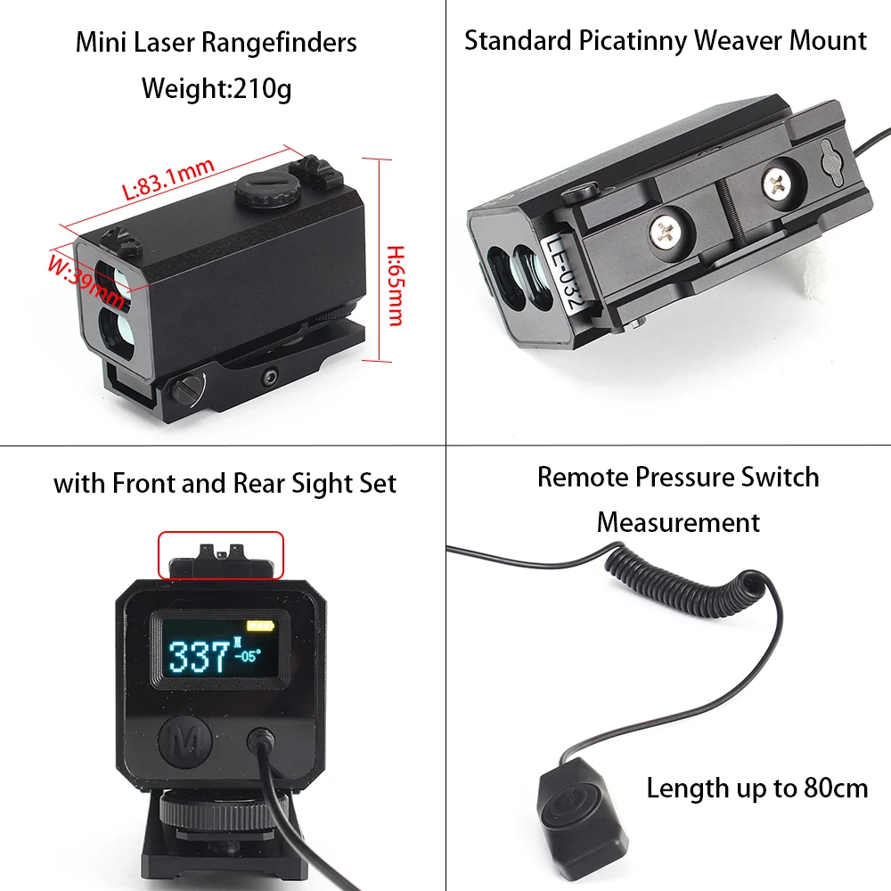 LE032 Telémetro láser táctico impermeable montable para mira y caza - imagen 5