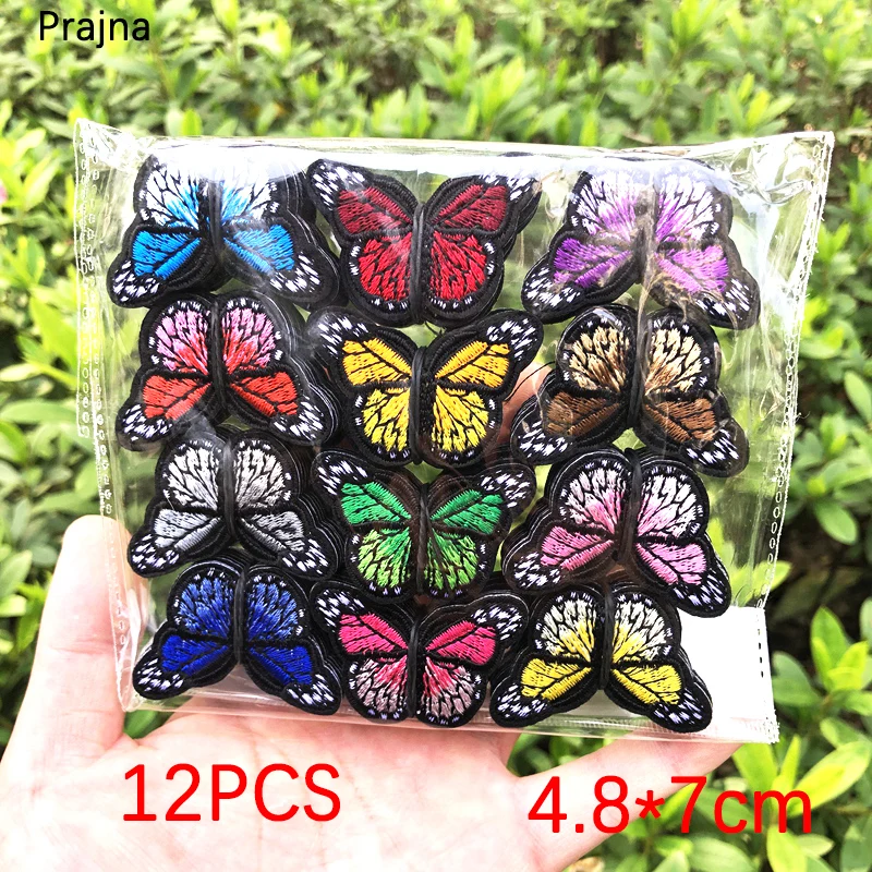 Parche bordado de mariposa de 12 colores, parches para planchar en ropa, suéter, falda, decoración de ropa, sombrero, mochila, insignias para coser - imagen 2