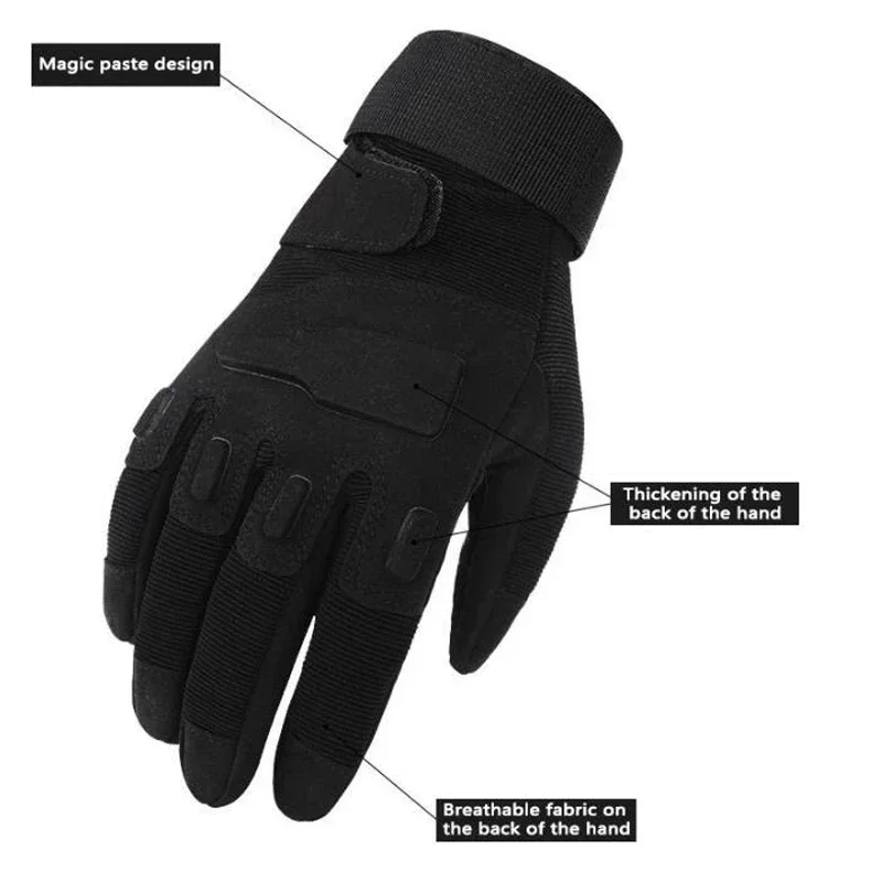 Guantes tácticos de dedo completo para hombre, manoplas militares de policía para Paintball, guantes de combate para ciclismo de invierno, accesorios de protección - imagen 4