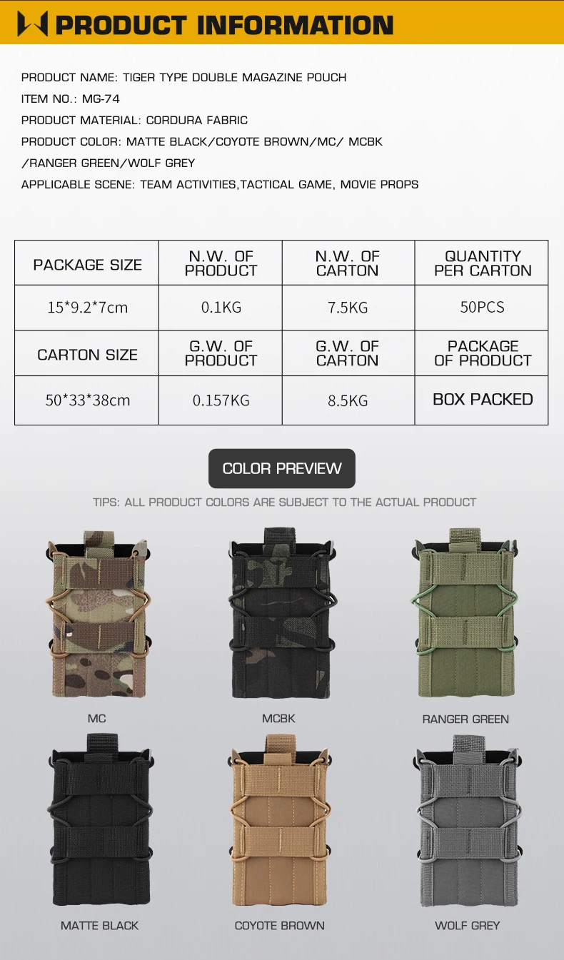 Detalle del sistema MOLLE en funda para cargadores