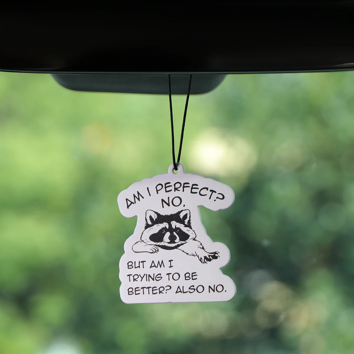 Ambientadores bonitos de mapache para coche, tabletas de aromaterapia para coche, decoraciones colgantes para espejo retrovisor, accesorios para coche, colgantes interiores