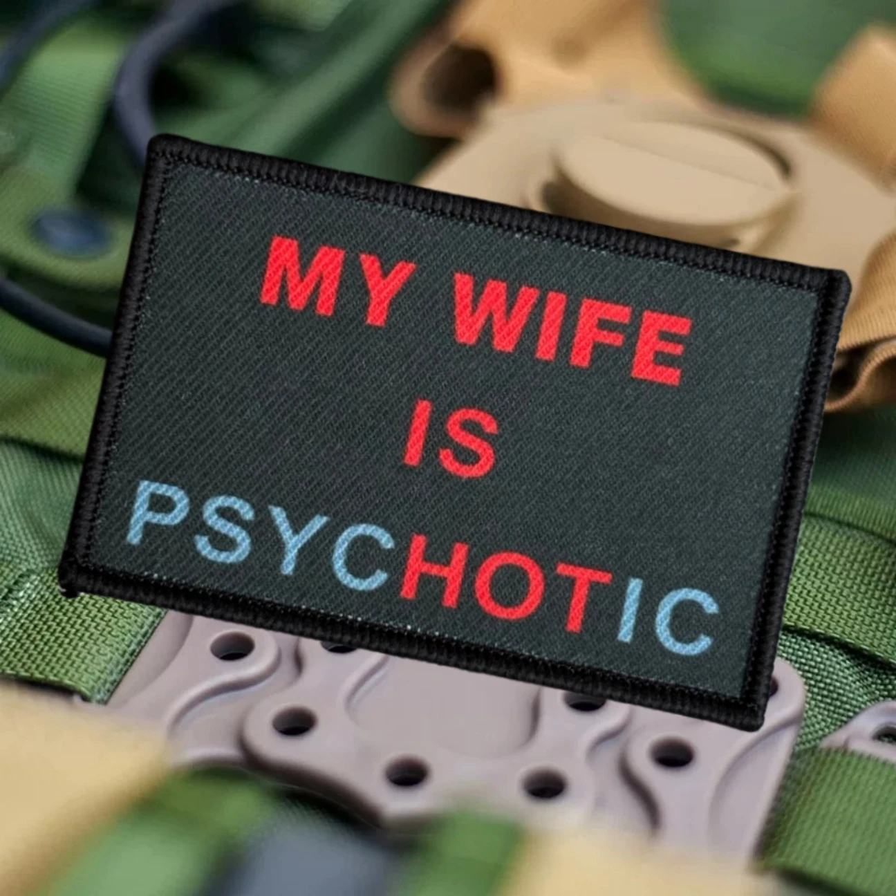 Parche táctico PsycHOTic – Morale patch impreso con velcro - imagen 2
