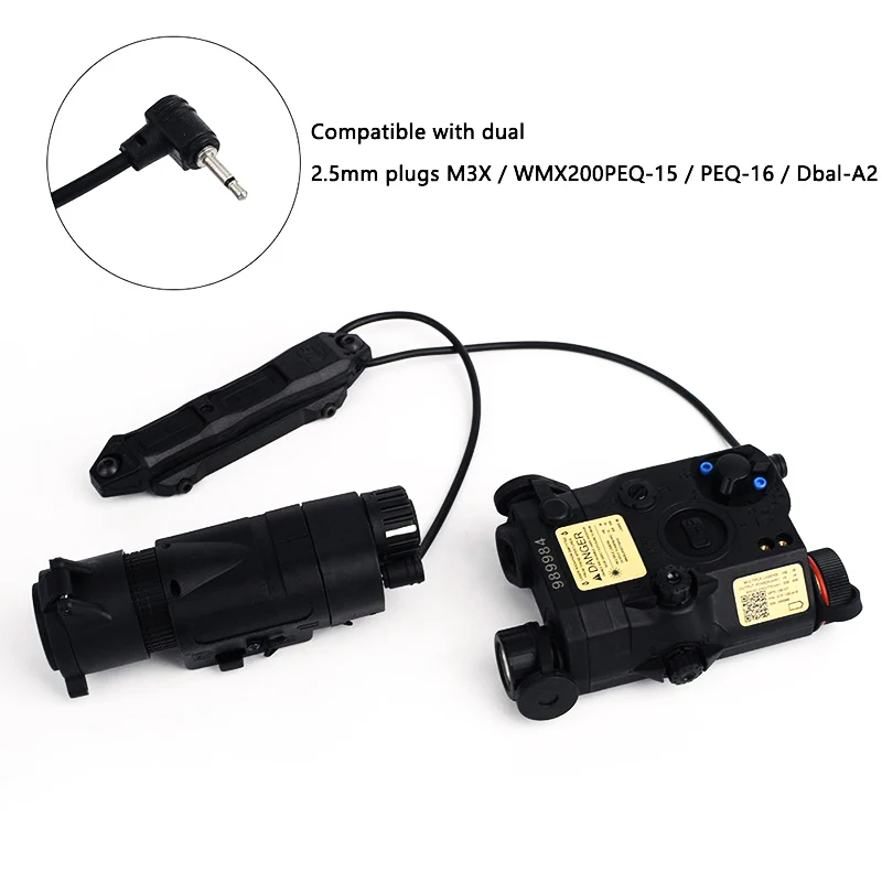 Element Airsoft-interruptor de presión táctico, botón remoto, doble función, para DBAL A2, PEQ-15, PEQ16, M600, M300, linterna, nuevo - imagen 4