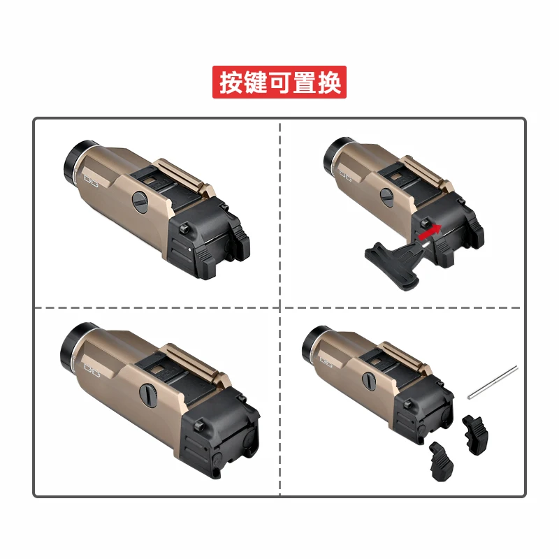 Linterna Táctica Colgante WADSN de Metal – 1000 Lúmenes, Strobe, Luz Scout para Airsoft/Caza, Lámpara para Pistola (Sistema 1913 UNIV – Equipo) - imagen 3