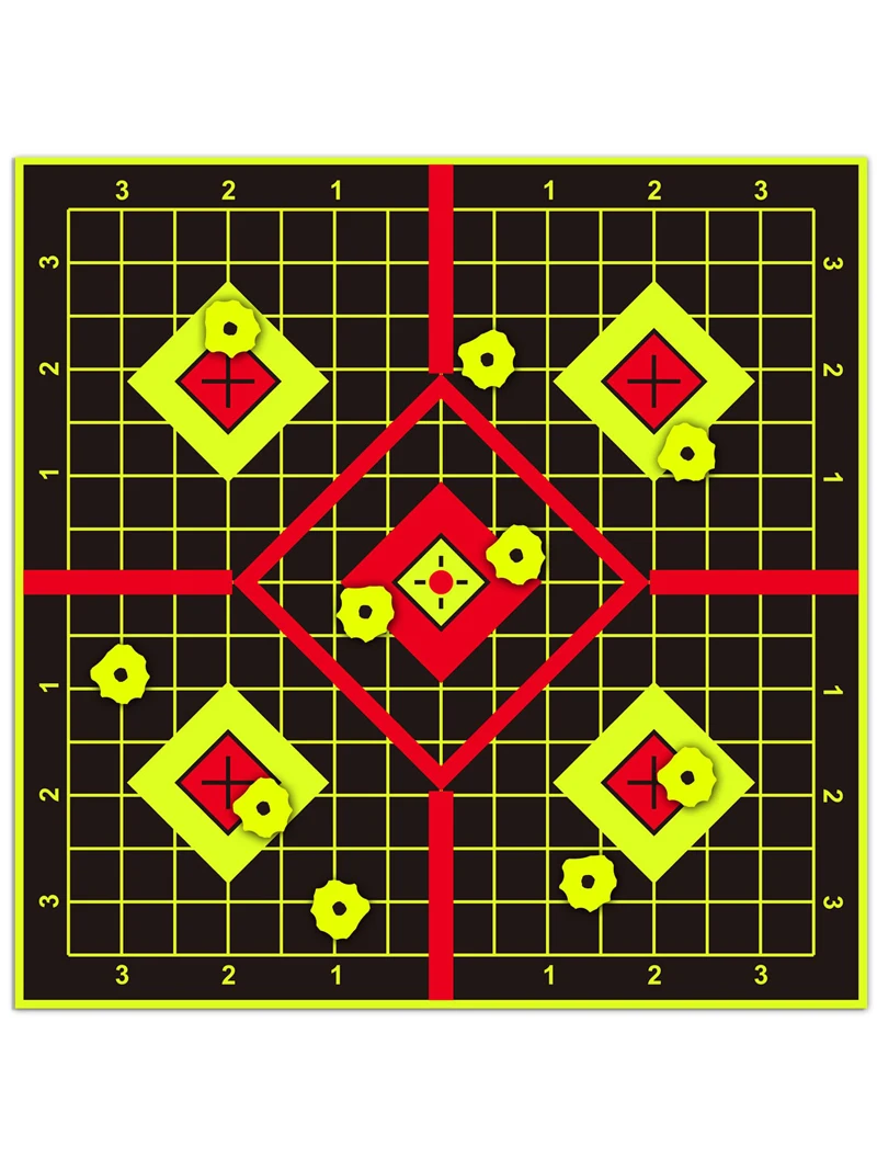JOAXOR pegatinas adhesivas fluorescentes amarillas bullseye para tiro