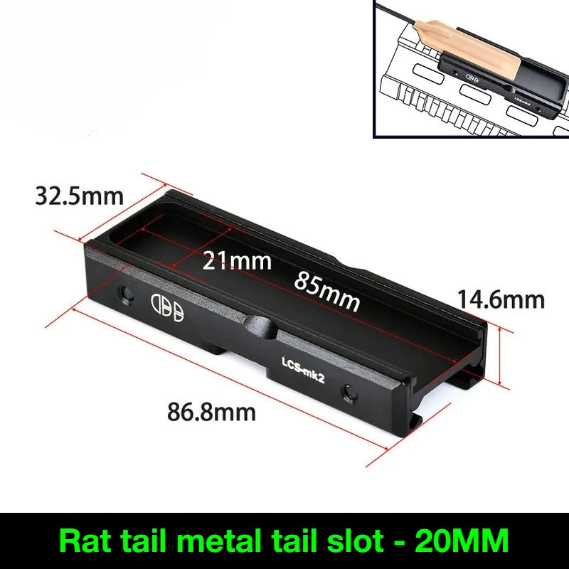 Elemento Metal Nylon Rat Tail Slot SF Linterna MLOK 2.5 3.5 Rat Tail Slot Switch LCS Base de montaje de metal - imagen 4