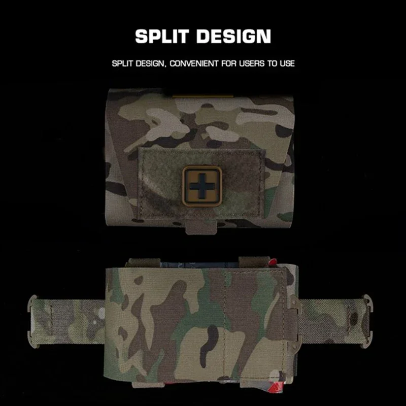 Bolsa táctica Micro compacta MED, paquete de kit de trauma con cinturón, bolsa de primeros auxilios de despliegue rápido MOLLE con soporte para torniquete - imagen 2