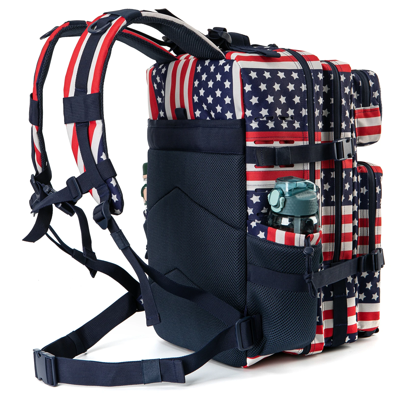 Mochila táctica de supervivencia de 25L/45L para mujeres/hombres EDC corte láser Molle mochila escolar mochila de gimnasio con portavasos doble - imagen 3