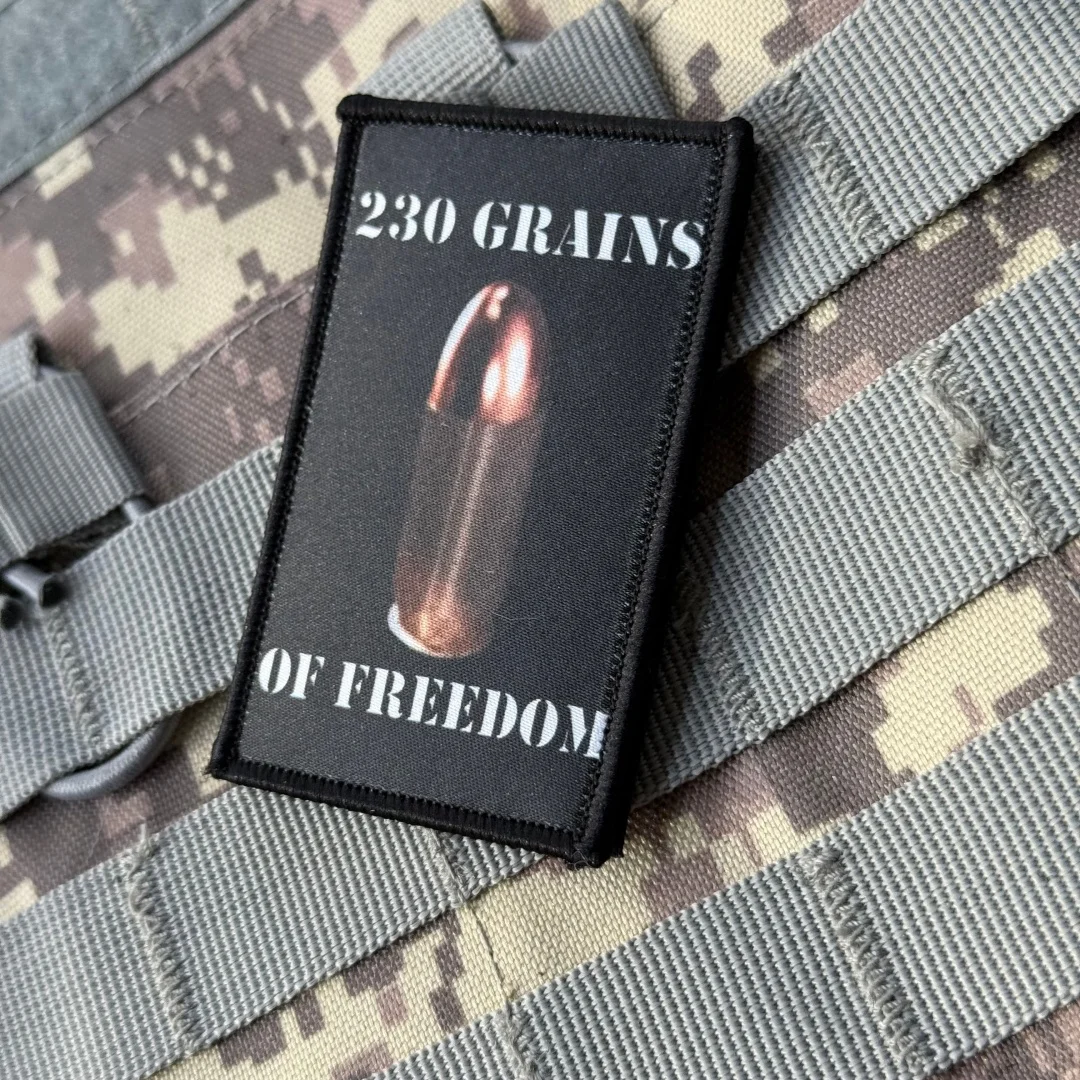 Parche táctico de moral calibre 45 con bandera EE.UU. – Gancho y bucle - imagen 4