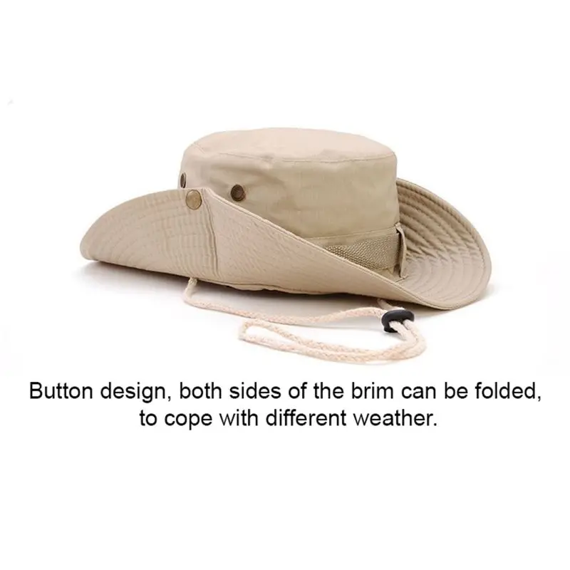 Plegable hombres transpirable UPF 50+ playa protección UV pesca Safari gorra para el sol ajustable al aire libre senderismo pesca Boonie sombrero - imagen 2