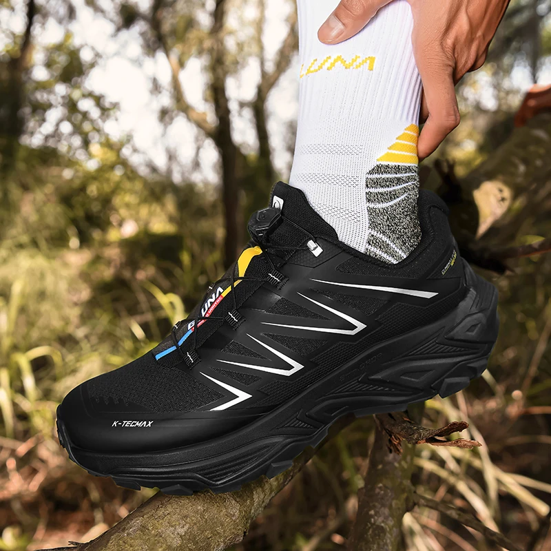 GLUNA-zapatos de senderismo para hombre, zapatillas deportivas transpirables para exteriores, ligeras, de malla, informales, para caminar y correr - imagen 4