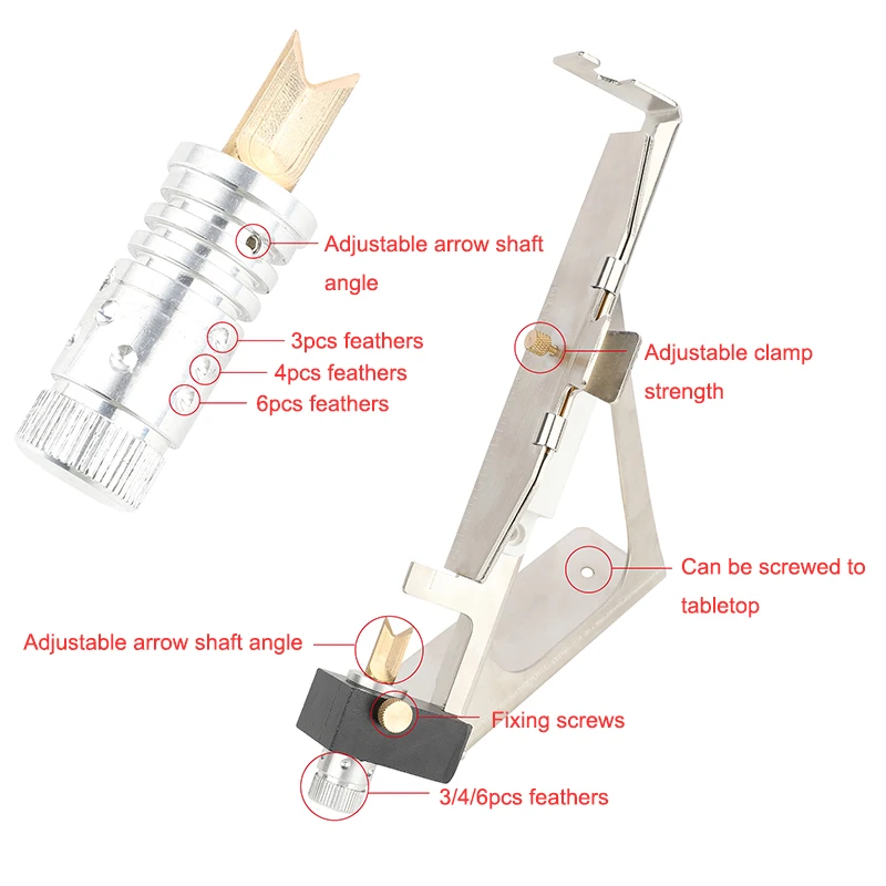 Plantilla de tiro con arco, flecha, pluma adhesiva de aluminio, 3/4/6 Uds., palo de Fletches ajustable, arco, flecha de tiro de caza, herramienta de bricolaje - imagen 2