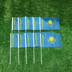 Bandera de mano Kazajstán SKY FLAG – Poliéster con poste plástico