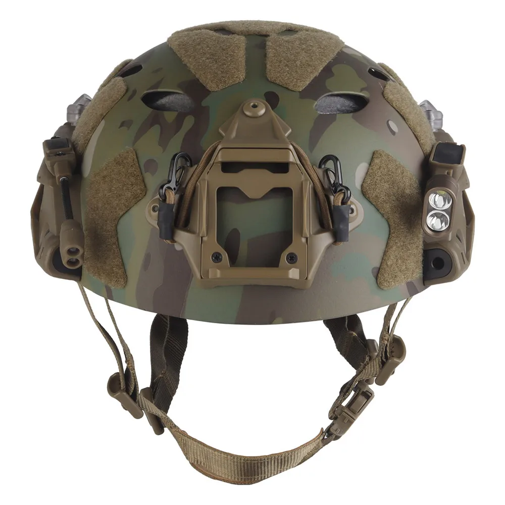 Conjunto de casco Modular táctico con riel de arco integrado/luz de señal doble/linterna LED/caja de batería equipo Airsoft de caza - imagen 3