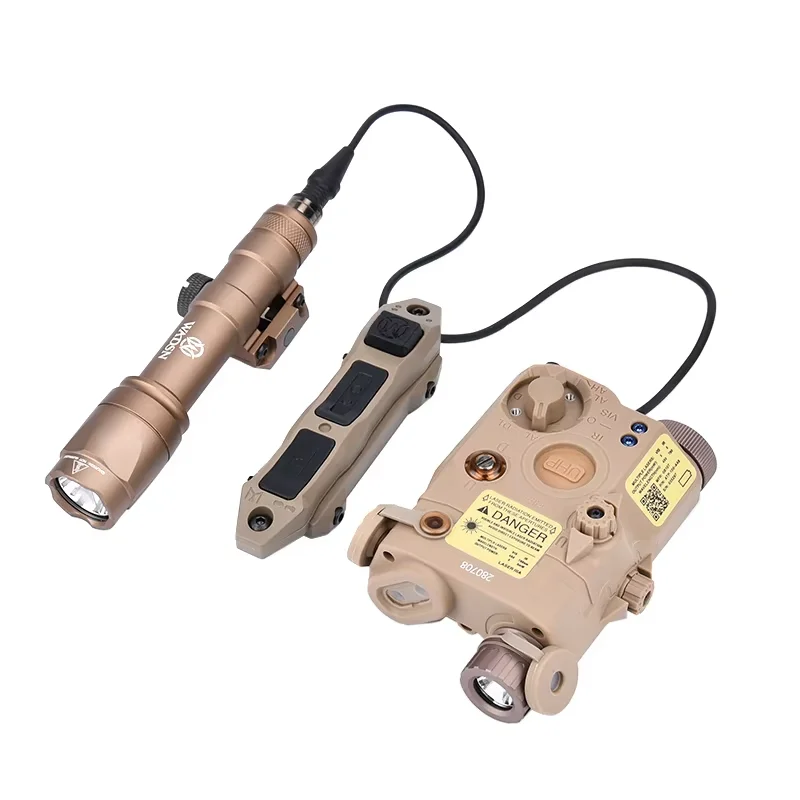 Táctico WADSN PEQ 15 Laser rojo, verde y azul, luz de relleno IR, linterna Sureir M600C y interruptor de presión de doble control, Airsoft, Caza - imagen 5