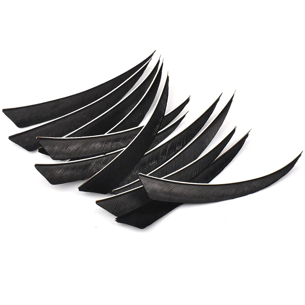 Tiro con arco 5 "forma de escudo ala derecha Fletching pluma de pavo ballesta caza tiro con arco accesorios 60/120 piezas - imagen 4