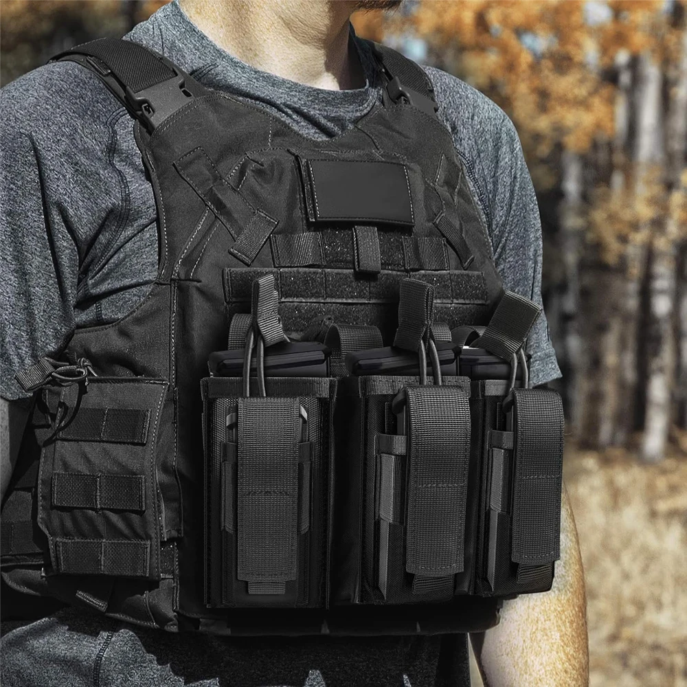 Portacargadores triple MOLLE open-top para fusil 5.56 mm - imagen 4