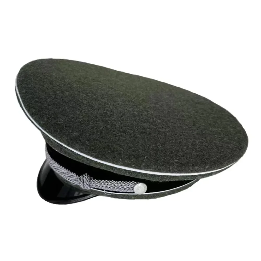 Sombrero alemán de la Segunda Guerra Mundial, sombrero decorativo informal táctico de lana gris para hombre, gorra alemana de la Segunda Guerra Mundial - imagen 2