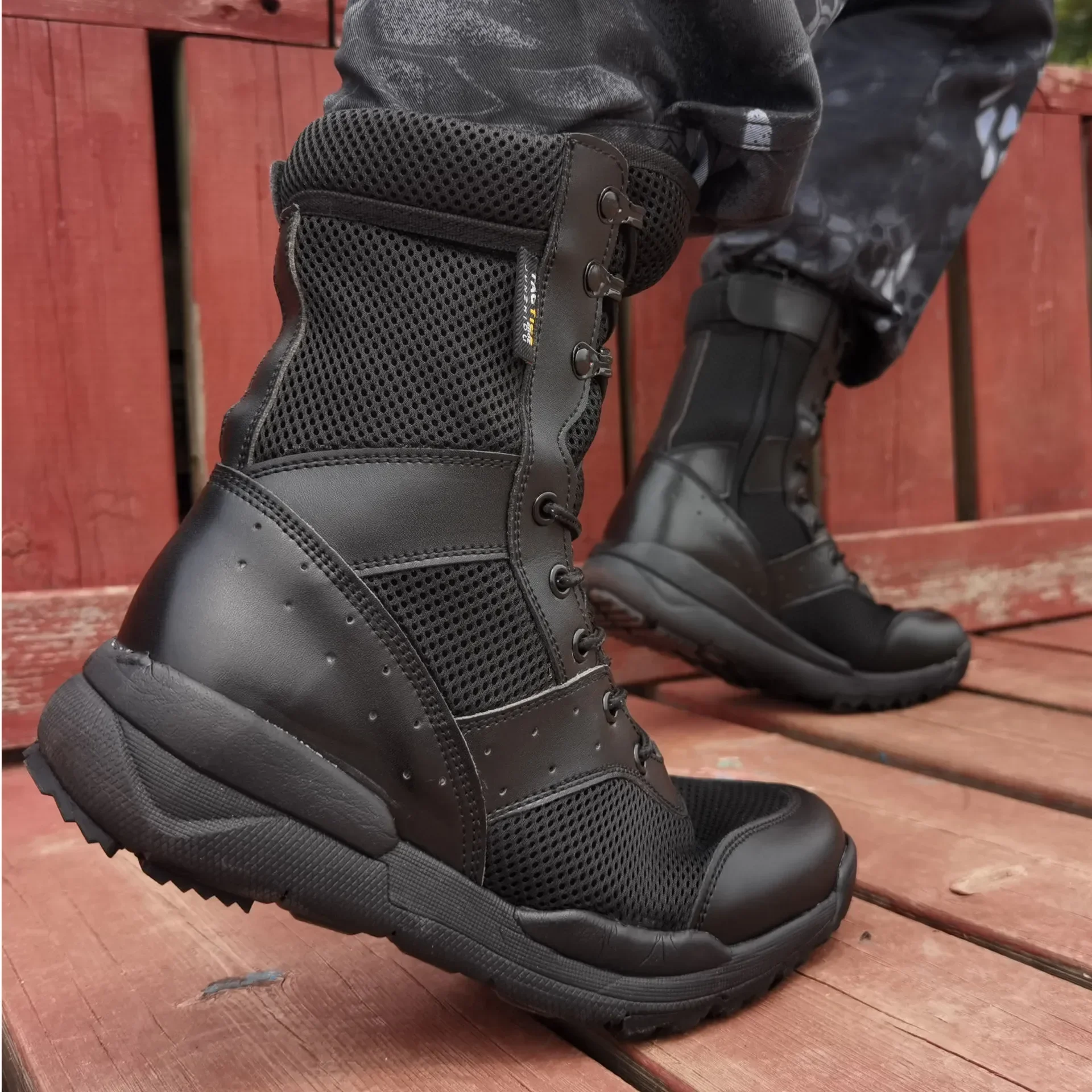 Botas militares tácticas de combate con cremallera lateral para hombre y mujer, zapatos ligeros de malla transpirable para senderismo y escalada, talla 35-48, Verano - imagen 4