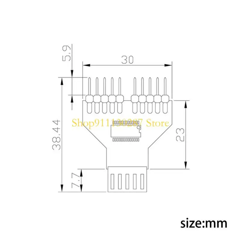 Adaptador extensión divisor J1HC USB 2.0 9 pines para ventilador lámpara RGB Conecte hasta 2 dispositivos a vez - imagen 5