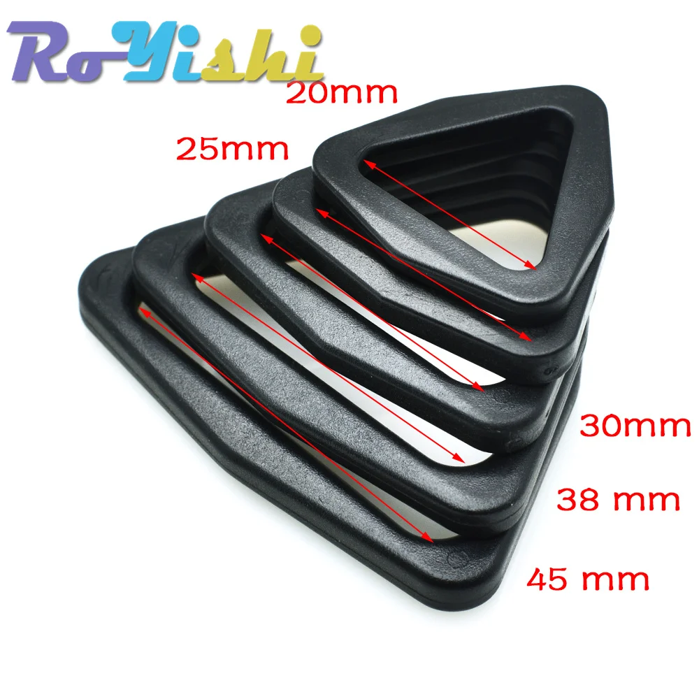 20mm 25mm 30mm 38mm 45mm correas hebilla triangular de plástico hebilla de ajuste deslizante para correas de mochila hebilla de cinturón triangular - imagen 3