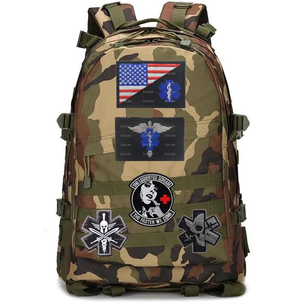 Calcomanía bordada en 3D de Star of Life, brazalete de rescate, insignia médica luminosa de PVC, Parche de bucle de gancho de mochila EMS reflectante IR, superventas - imagen 2