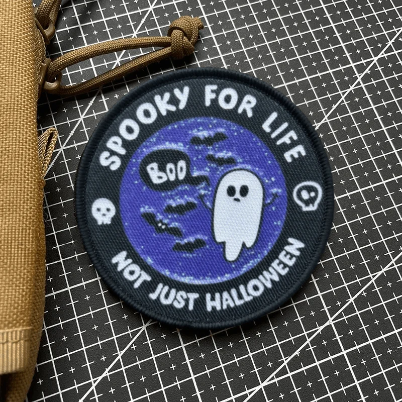 Punk fantasma impreso gancho y bucle emblema moral parche táctico insignia militar brazalete de combate mochila pegatinas - imagen 4