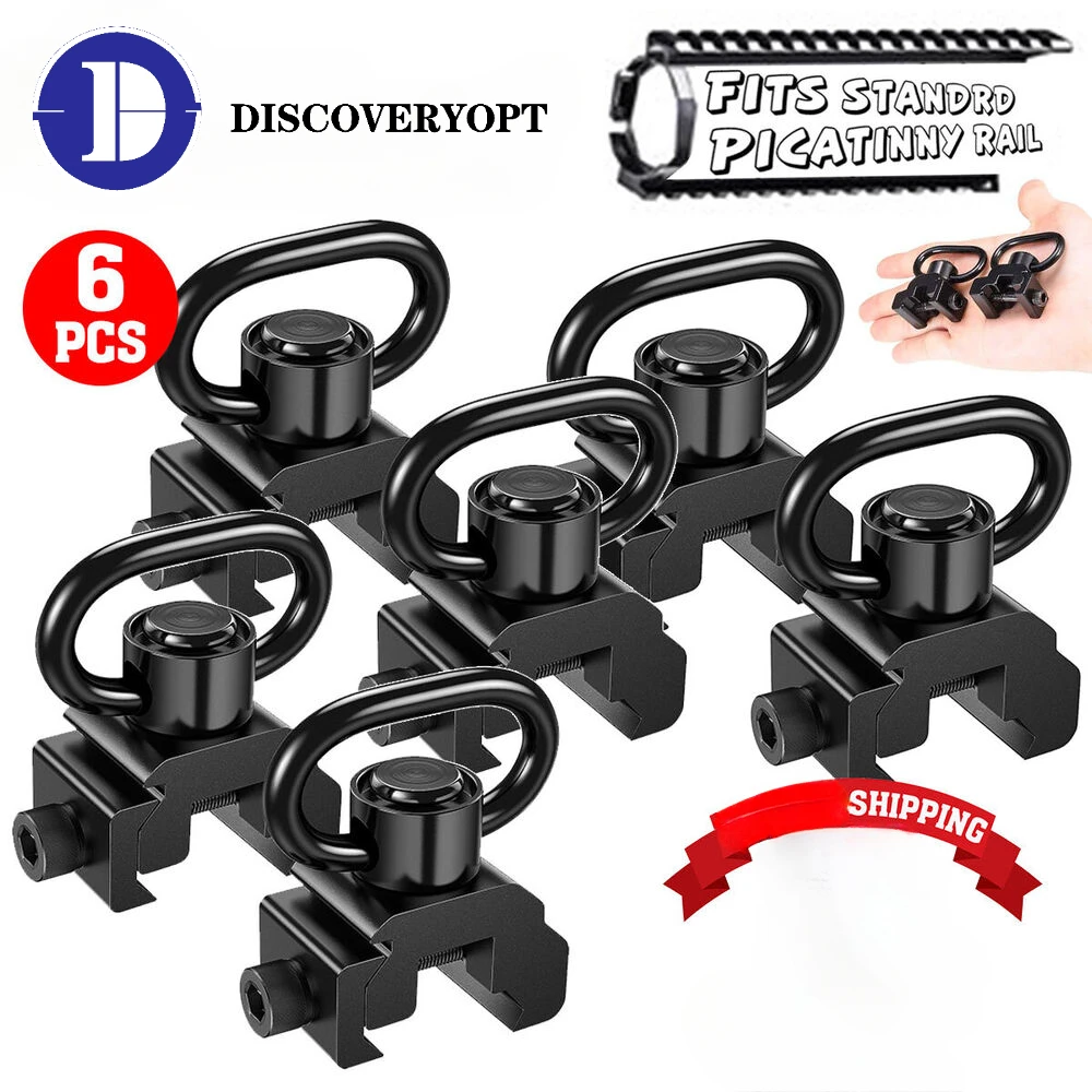 6 uds 1,25 "QD botón Sling accesorios giratorios para montaje en riel Picatinny de 20MM
