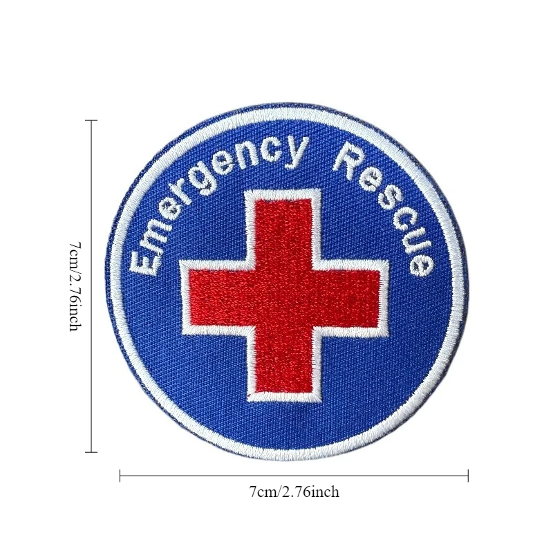 Parche táctico "Rescate de emergencia", insignia de moral bordada, brazalete militar con gancho y bucle, mochila decorativa - imagen 4