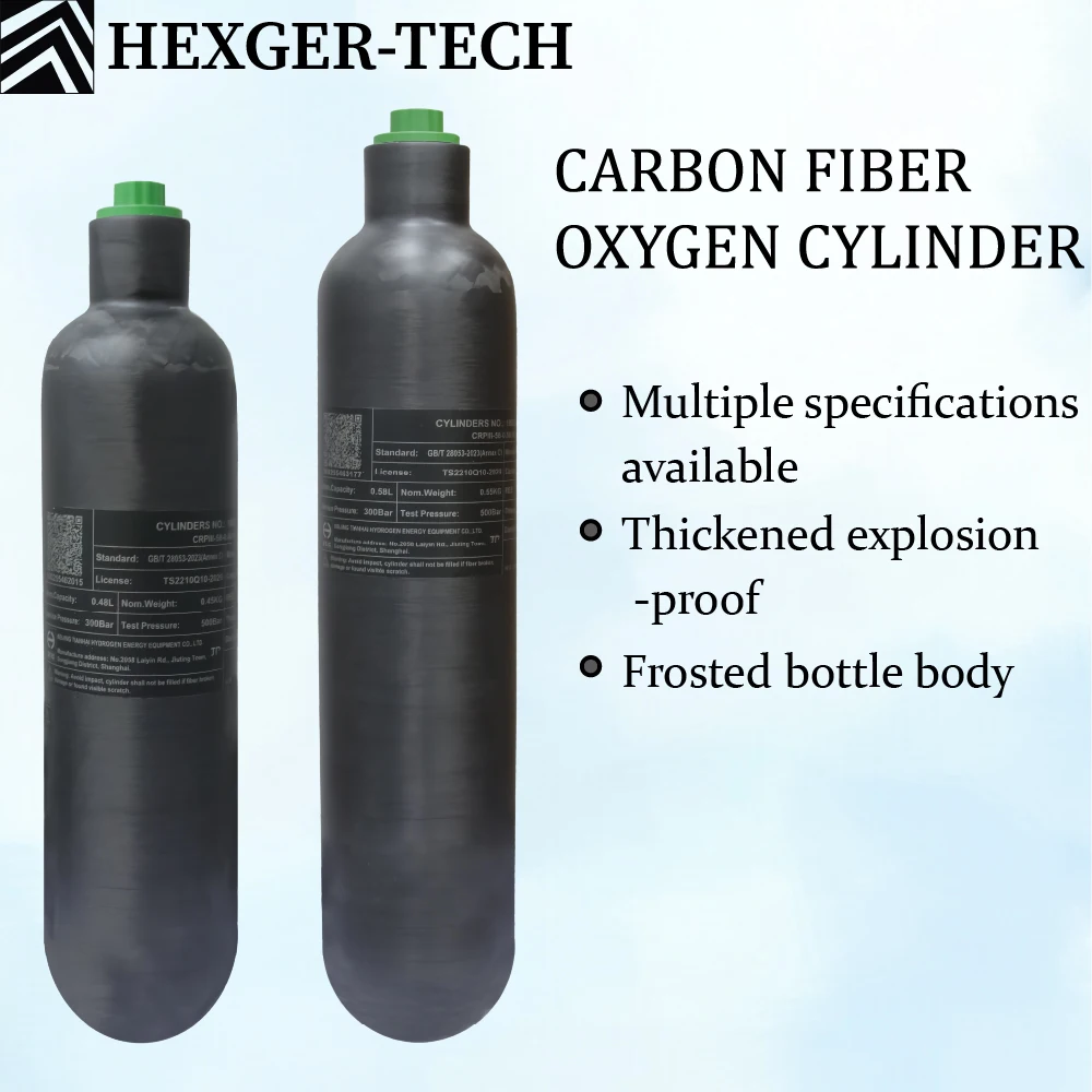 0.48L,0.58L/ HPA da fibra do carbono, cilindro de gas de alta presión, caça do mergulho de FX, M18, 1,5, 4500Psi, 300Bar
