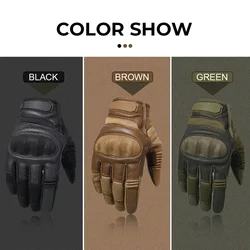 Guantes tácticos cuero PU pantalla táctil antideslizante ciclismo MTB