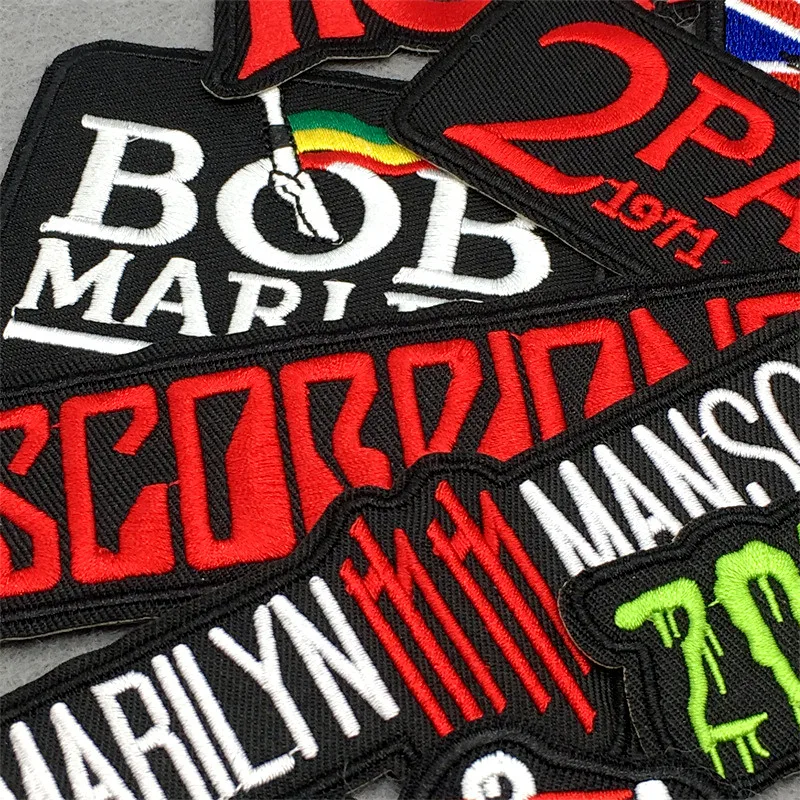 Parches bordados de banda musical para ropa, pegatinas para planchar DIY, apliques para ropa, chaqueta, Jeans, rayas, 25 unids/lote - imagen 4