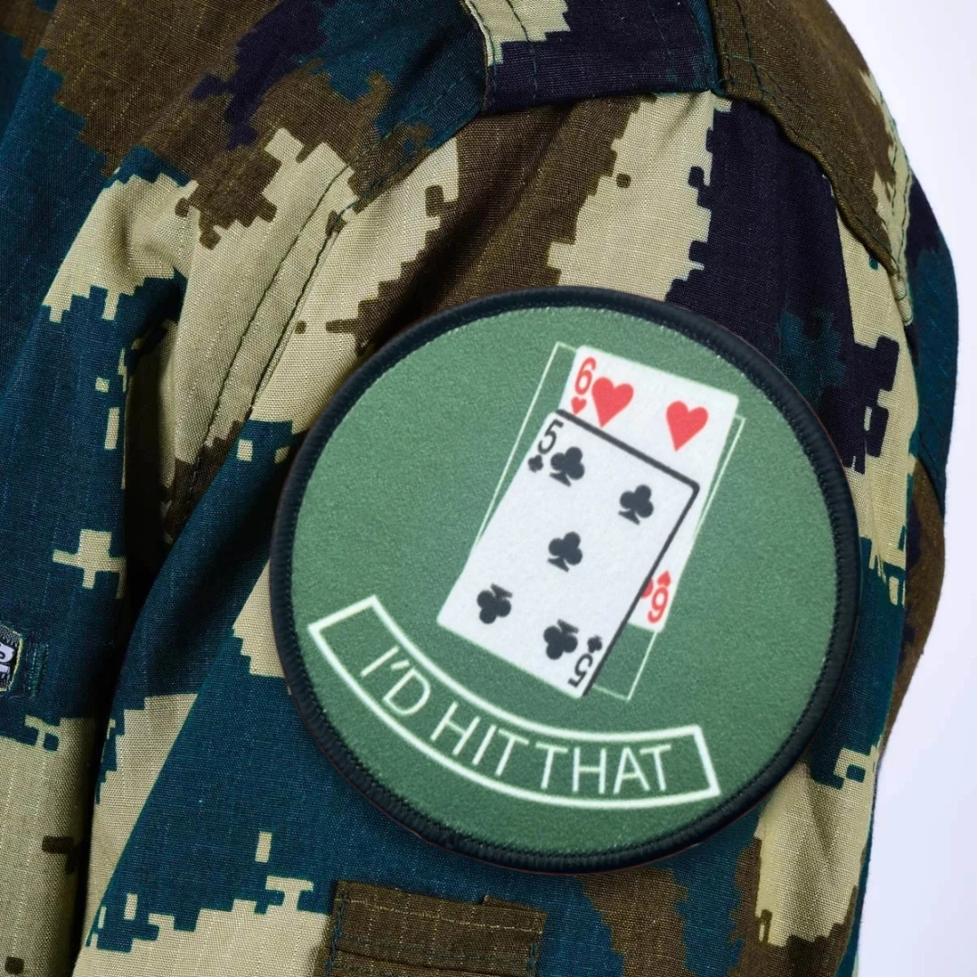 Cartas de póker "I'd Hit That", insignia de moral divertida, parches impresos para ropa, brazalete militar táctico, pegatinas para mochila con gancho