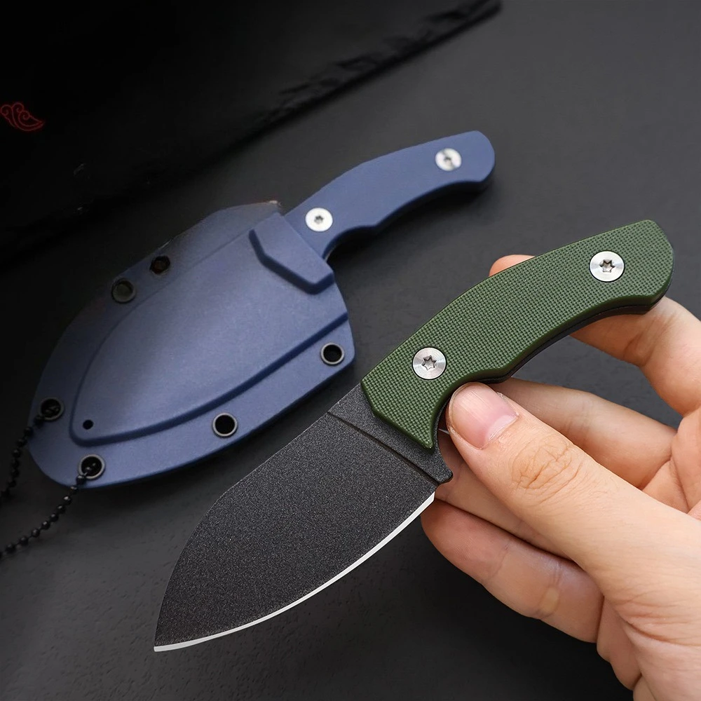 Cuchillo de supervivencia táctico EDC portátil con funda resistente