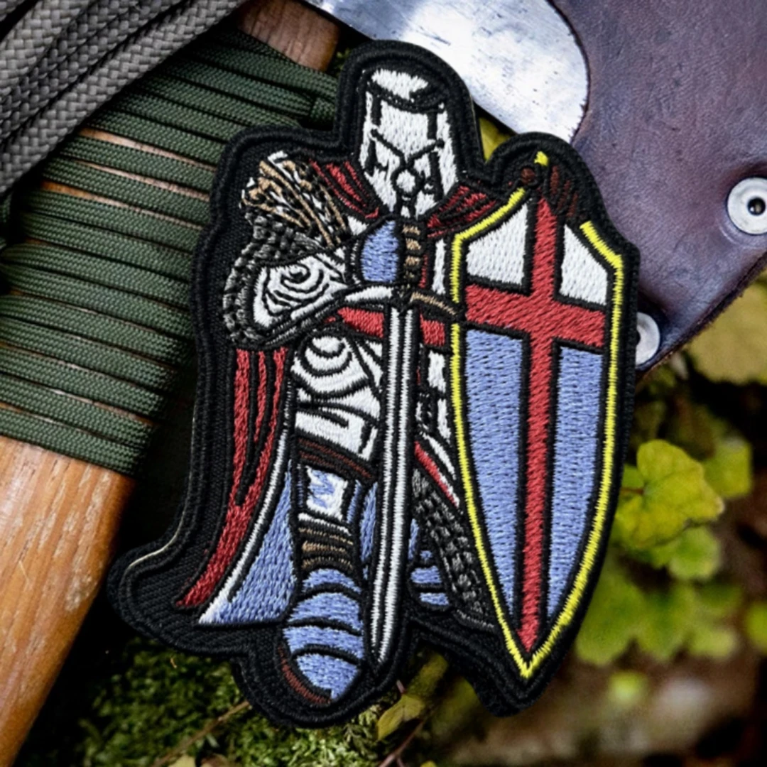 Parche táctico moral, brazalete militar "El Caballero Templario", parches bordados de gancho y bucle para ropa, pegatina para mochila - imagen 2